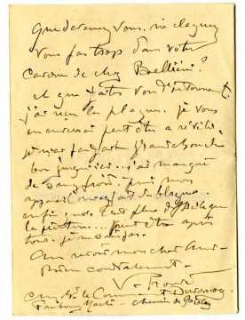 Lettre de Victor Prouvé (Chambéry)